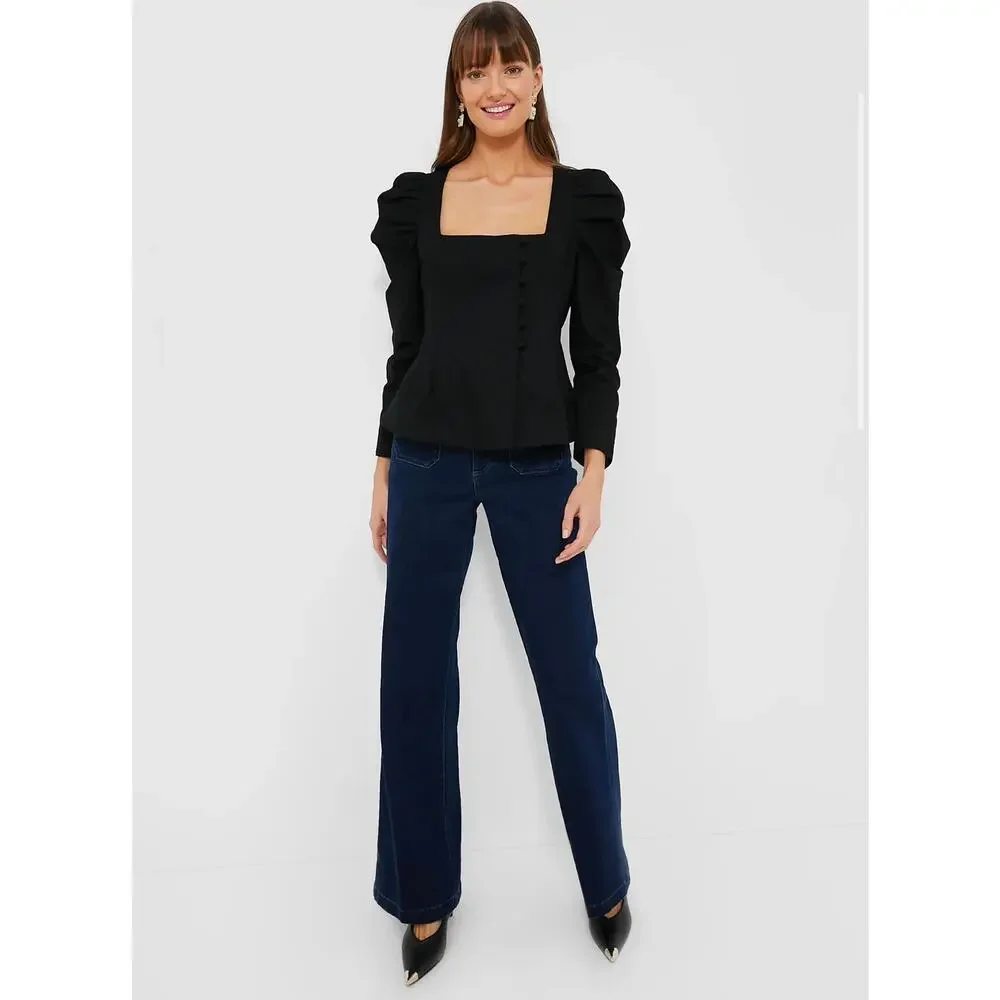 NWT Tuckernuck Black Calla Blouse - Picture 2 of 9
